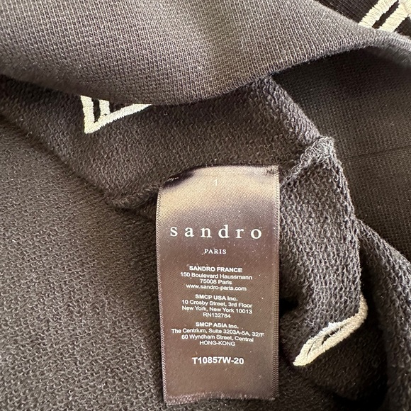 Sandro Paris black cotton embroidered music note sweatshirt 
Size 1 / - Picture 5 of 5